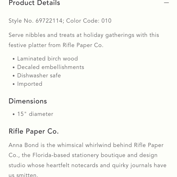 Anthropologie Rifle Paper Co Tree Platter - Picture 5 of 10